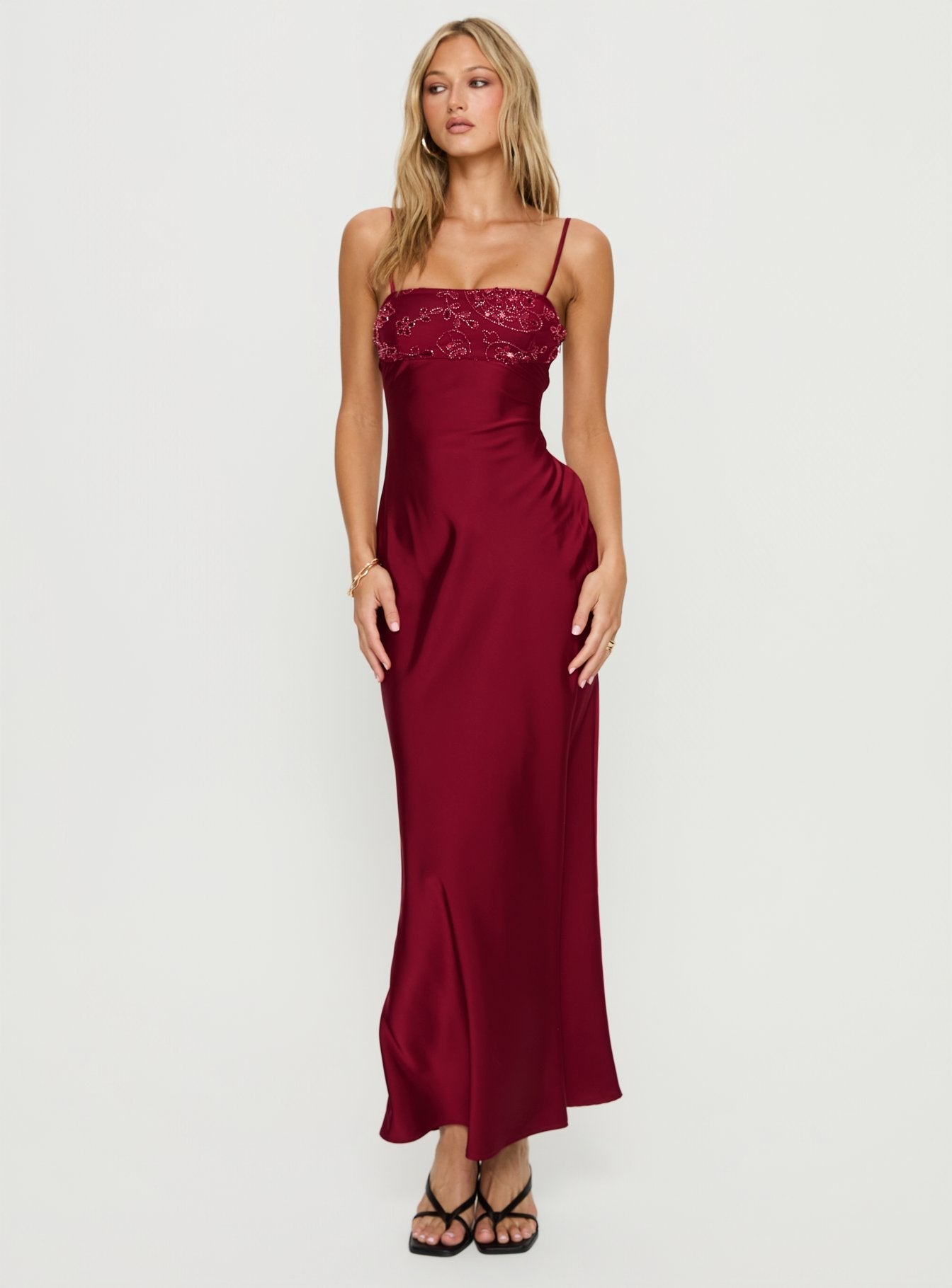 Engracia Sequin Maxi Dress Burgundy