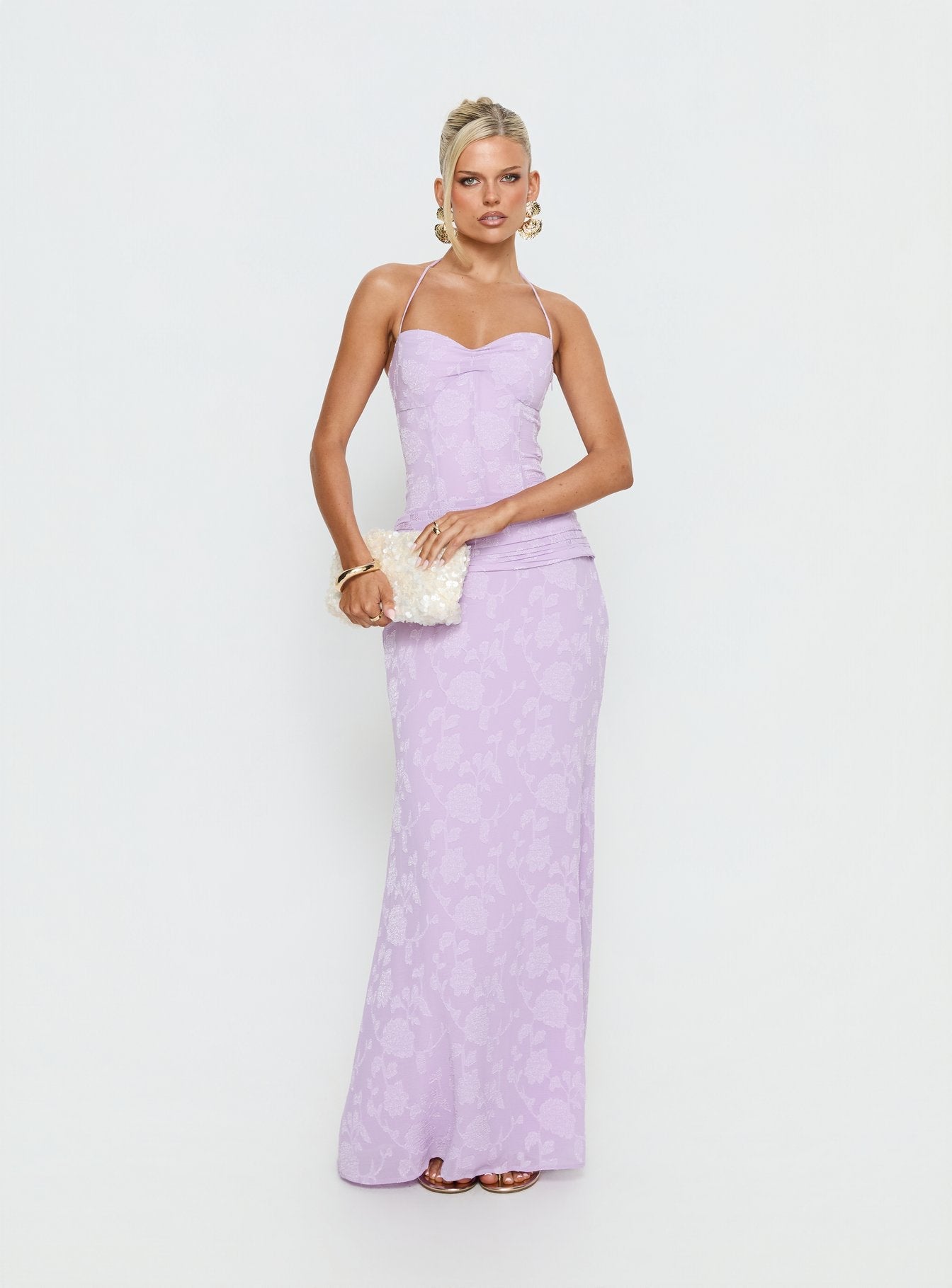 Love From Portofino Corset Maxi Dress Lilac