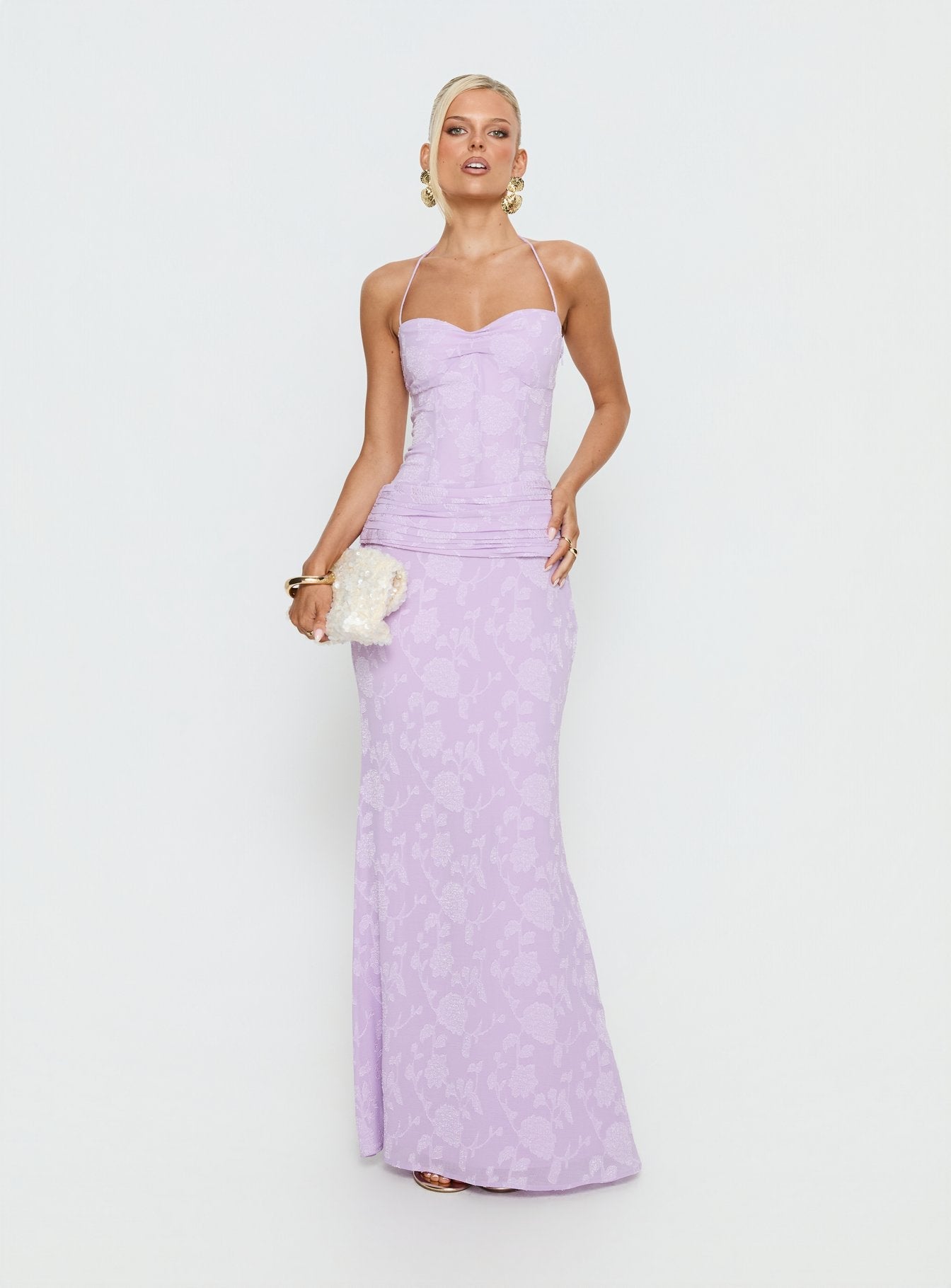 Love From Portofino Corset Maxi Dress Lilac