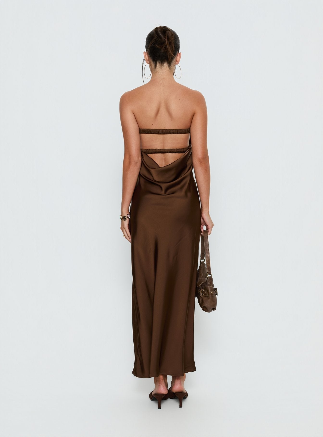 Faviola Strapless Maxi Dress Chocolate
