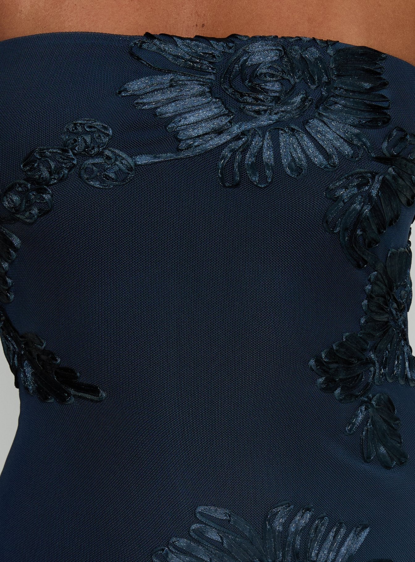 Maribeth Strapless Floral Maxi Dress Navy